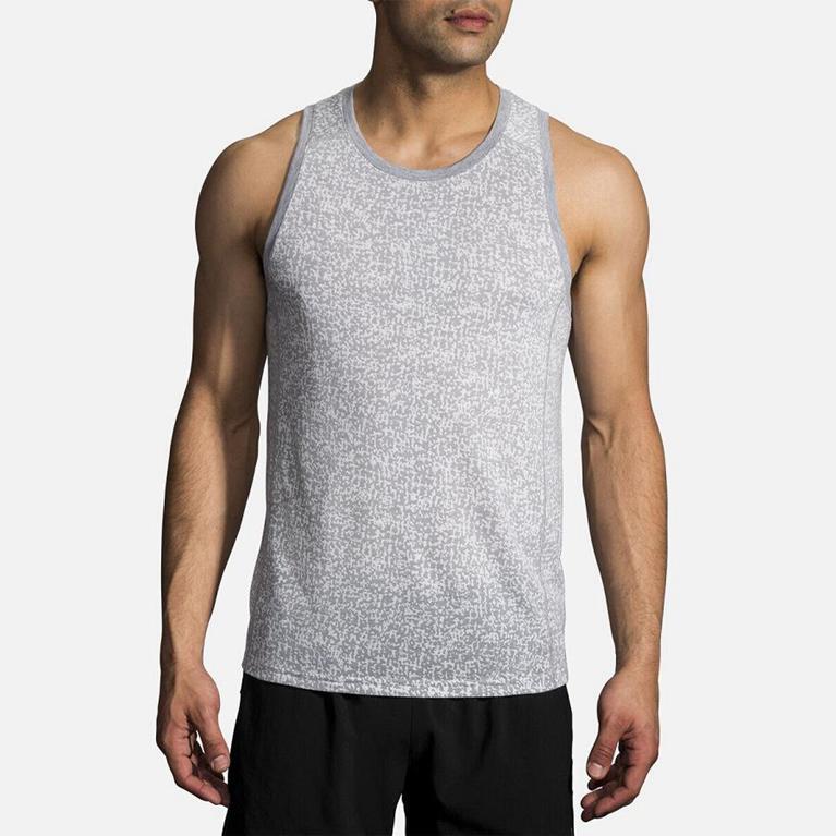 Brooks Distance - Mens Running Tank Top - White (76819PEAB)